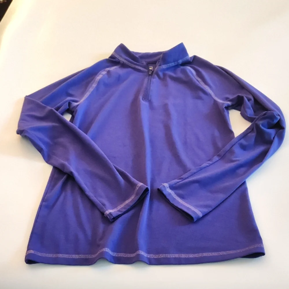 REI Kids Quarter Zip Shirt Size L 14-16 Base Layer Purple Activewear Fall Winter